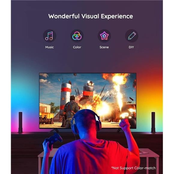 Smart Light Bars, RGBICWW Smart LED Lights with 12 Scene Modes and Music Modes - Picture 3 of 6